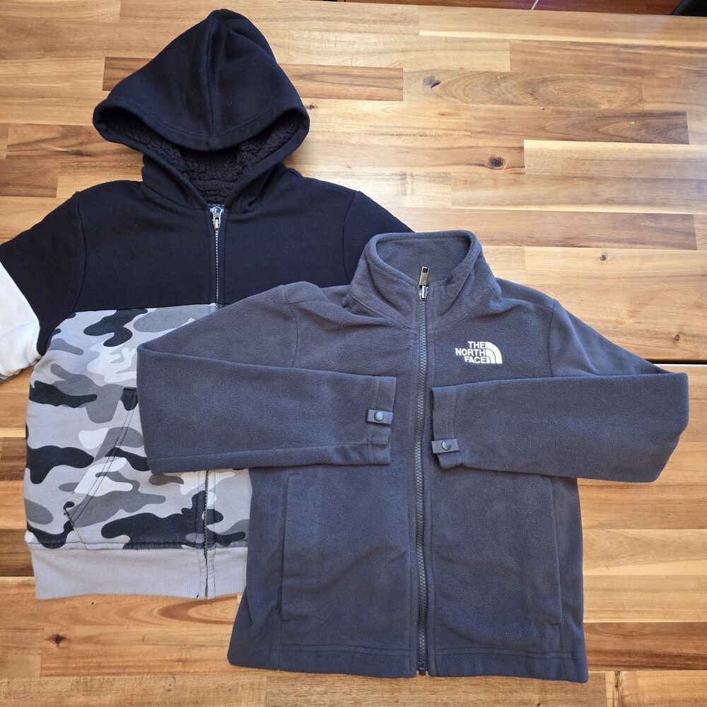 Boys 7/8 Jacket Lot The North Face Fleece Children’s Place Camo Hoodie